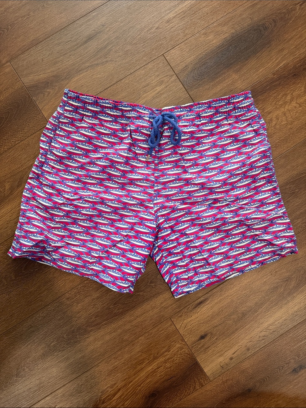 Vilebrequin Men's Red & Blue Patterned Swim Trunks